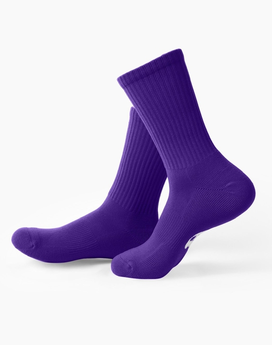 1552 Sport Ribbed Crew Socks Purple